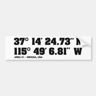 AREA 51 - coordinates Bumper Sticker