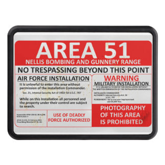 Area 51 No Trespassing Sign Trailer Hitch Cover