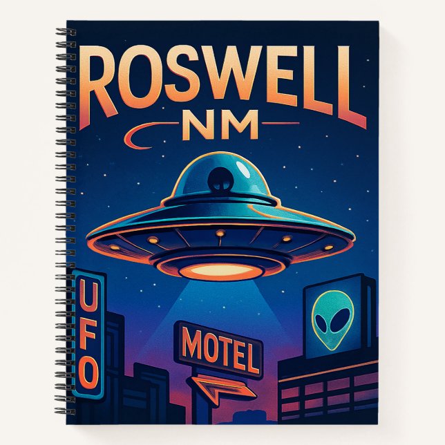 Area 51 Retro UFO Alien - Classic Lined Notebook (Front)