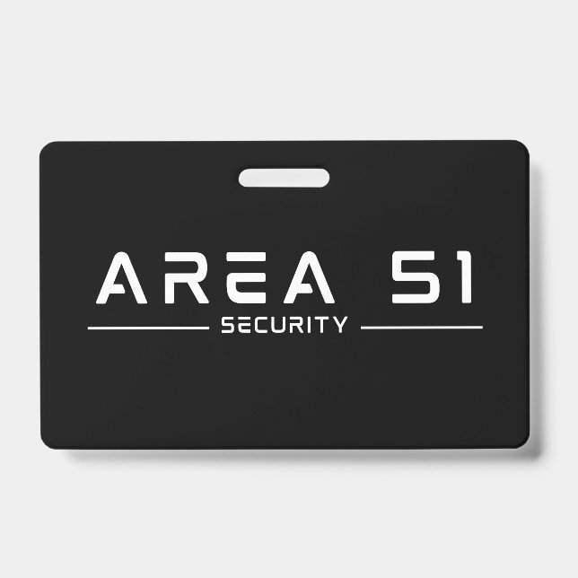 Area 51 Security Alien Extraterrestrial UFO Badge (Front)