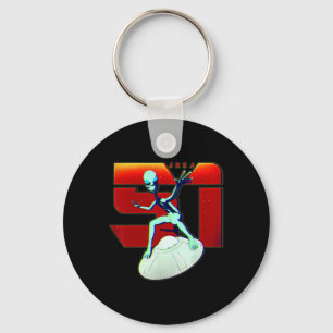 Area 51 Shirt Green Alien Ufo Flying Saucer Keychain