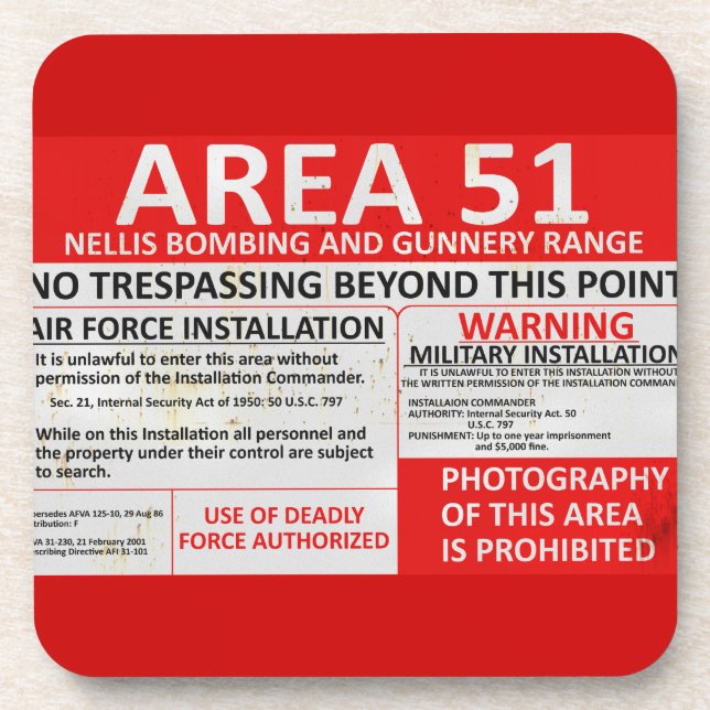 Area 51 Sign Coaster (Front)