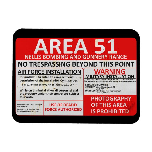 Area 51 Sign Magnet (Horizontal)