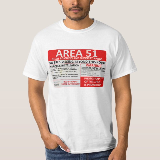 Area 51 Sign T-Shirt (Front)