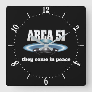 Area 51 square wall clock