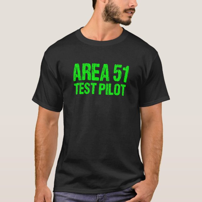 Area 51 Test Pilot Retro Halloween Costume Roswell T-Shirt (Front)