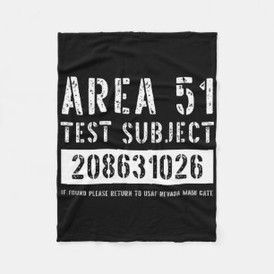 Area 51 Test Subject 1026 Alien Abduction Hallowee Fleece Blanket