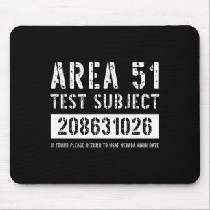 Area 51 Test Subject 1026 Alien Abduction Hallowee Mouse Pad