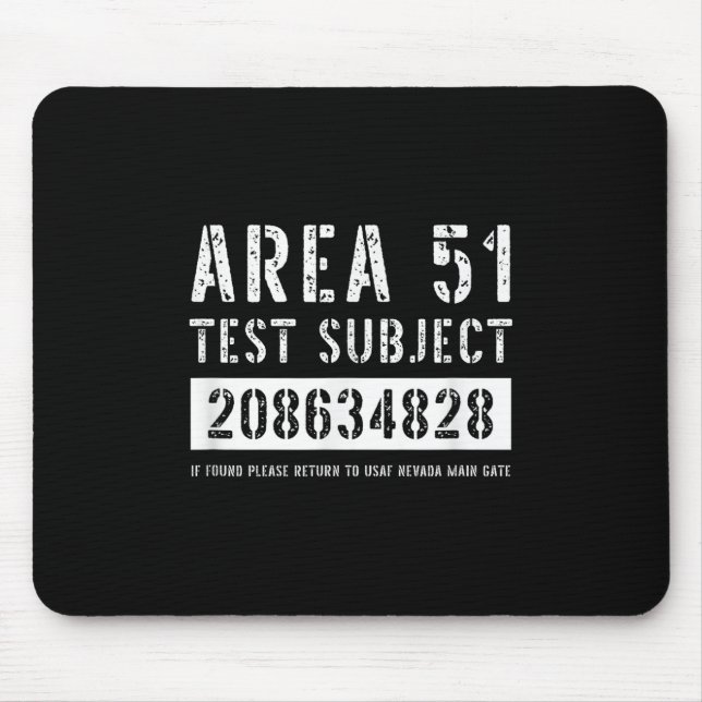Area 51 Test Subject 4828 Alien Abduction Hallowee Mouse Pad (Front)