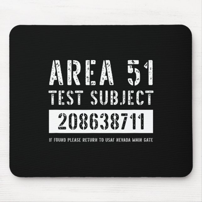 Area 51 Test Subject 8711 Alien Abduction Hallowee Mouse Pad (Front)