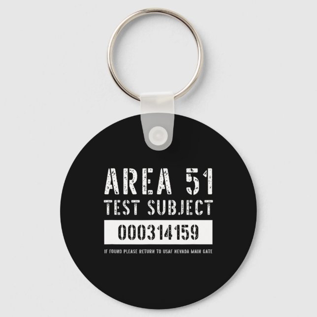 Area 51 Test Subject Alien Abduction Halloween Cos Keychain (Front)