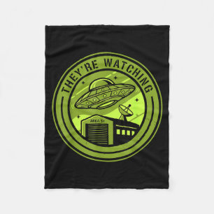 Area 51 They're Watching Alien Believer Batch Ufo Fleece Blanket