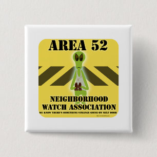 Area 52 Alien Neighbour 2 Inch Square Button