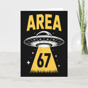 Area 67 Funny Ufo Spaceship 6 7 Alien Theme  Card