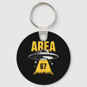 Area 67 Ufo Flying Saucer Light Beam Keychain