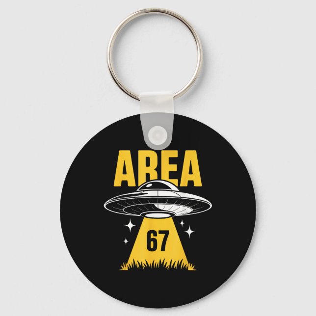 Area 67 Ufo Flying Saucer Light Beam  Keychain (Front)