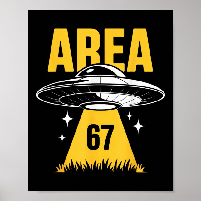 Area 67 Ufo Flying Saucer Light Beam  Poster (Front)