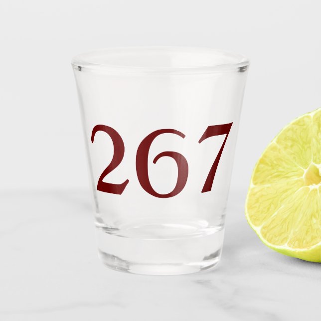 Area Code 267 (Philadelphia) Shot Glass (Front)