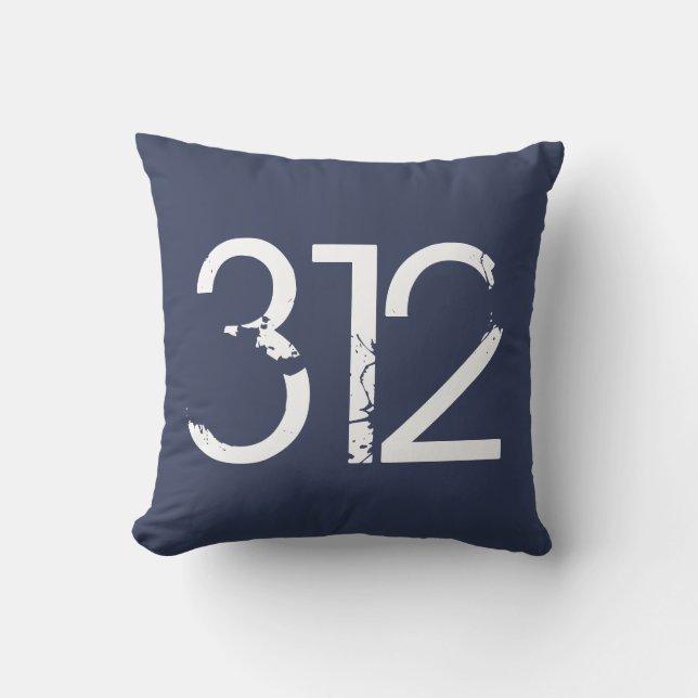 Area Code 312 (Chicago) Throw Pillow (Front)