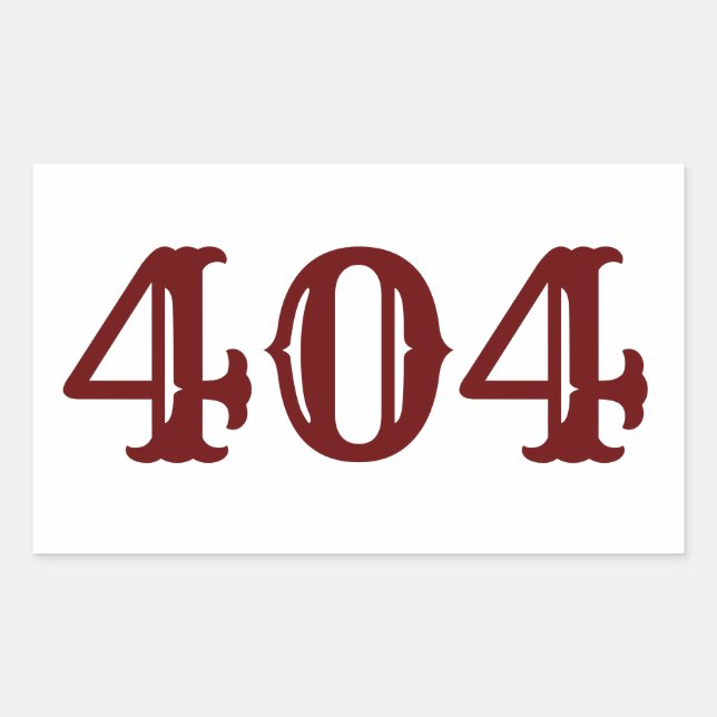 Area Code 404 (Atlanta, GA) Sticker (Front)