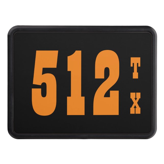 Area Code 512 (Austin, TX) Trailer Hitch Cover (Front)