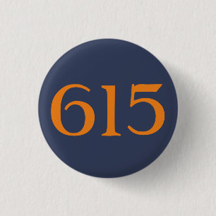Area Code 615 (Nashville) 1 Inch Round Button