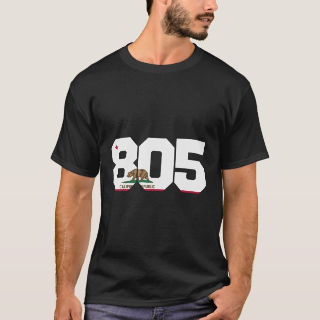 Area Code 805 Santa Barbara California T-Shirt (Front)