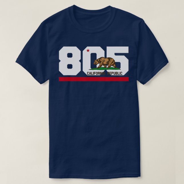 Area Code 805 Santa Barbara California T-Shirt (Design Front)
