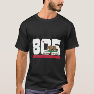 Area Code 805 Slo Santa Barbara California Flag Ca T-Shirt