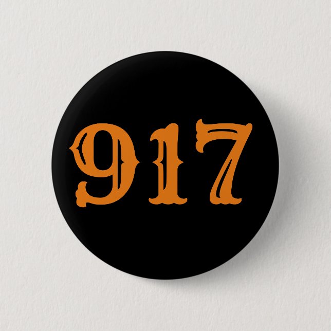 Area Code 917 (New York City) Button (Front)