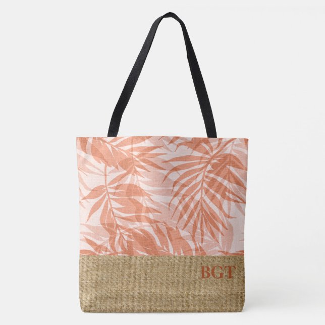 Areca Palms Hawaiian Tropical Grass Cloth Tote Bag (Front)
