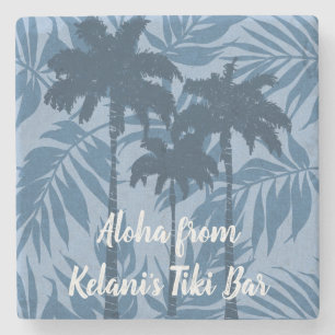 Areca Palms Hawaiian Tropical Vintage Coordinates Stone Coaster