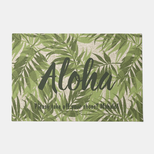 Areca Palms Hawaiian Tropical Vintage Doormat (Front)