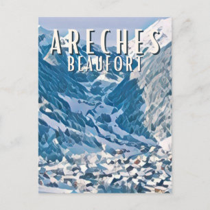 Areches Beaufort Ski resort Postcard