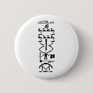 Arecibo Binary Message 1974 2 Inch Round Button