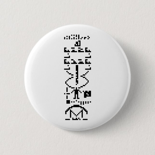 Arecibo Binary Message 1974 2 Inch Round Button (Front)