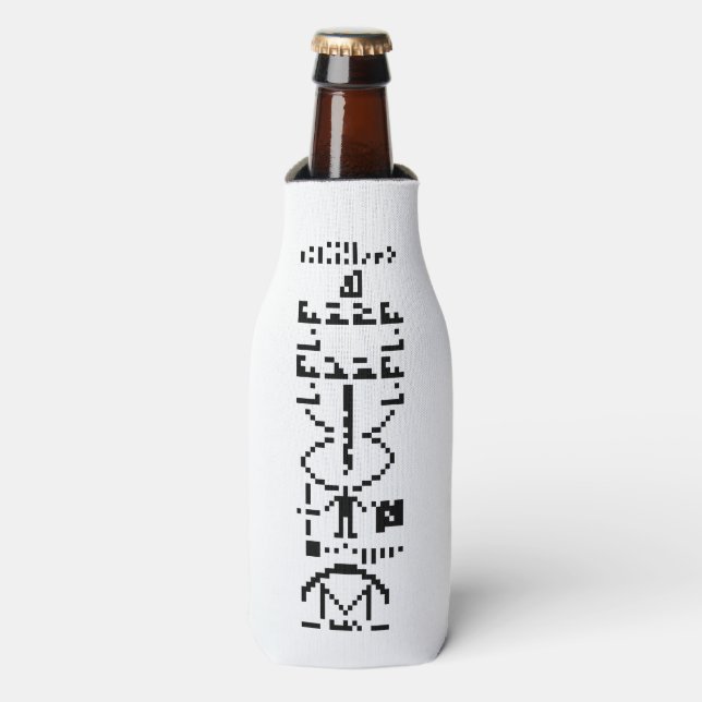 Arecibo Binary Message 1974 Bottle Cooler (Bottle Front)