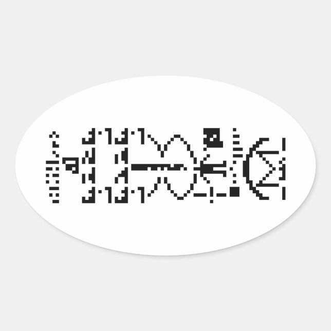 Arecibo Binary Message 1974 Oval Sticker (Front)