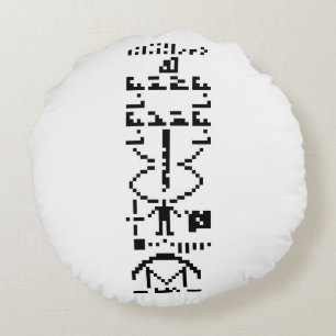 Arecibo Binary Message 1974 Round Pillow