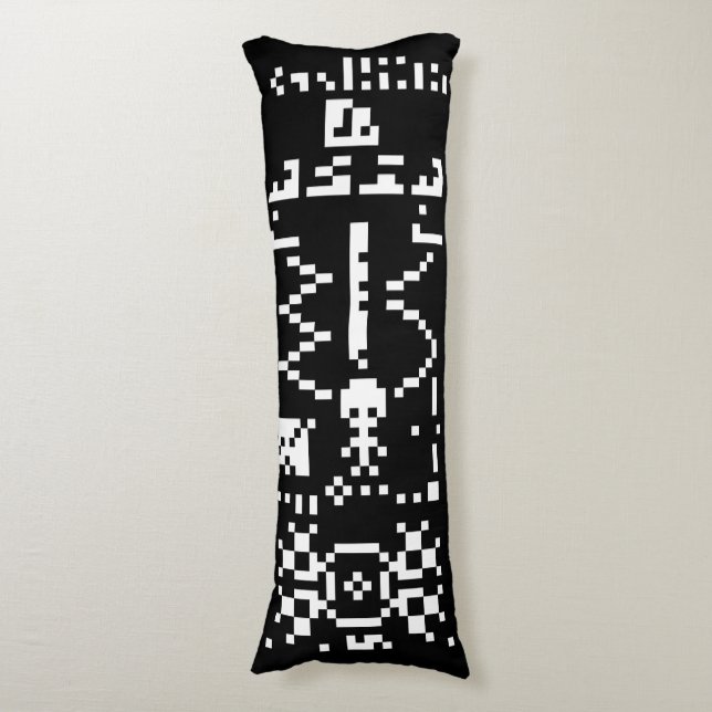 Arecibo Binary Message Reply Body Pillow (Front Vertical)