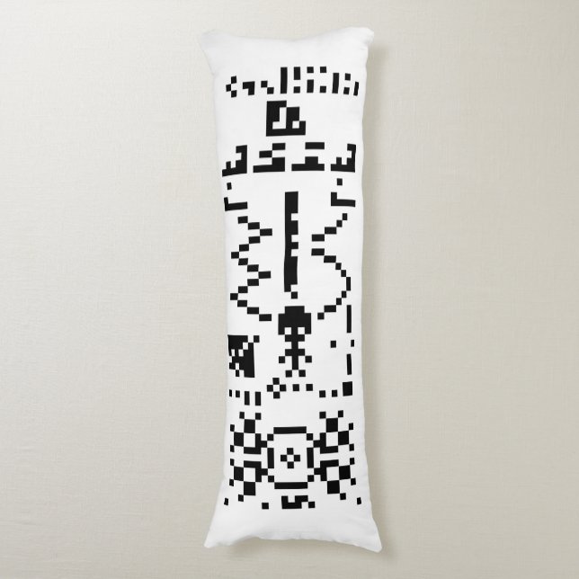 Arecibo Binary Message Reply Body Pillow (Front Vertical)