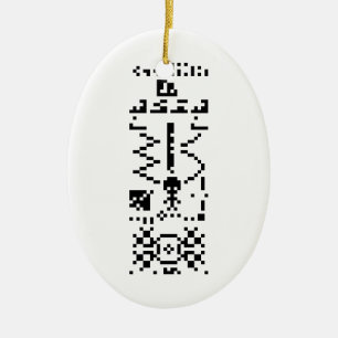 Arecibo Binary Message Reply Ceramic Ornament
