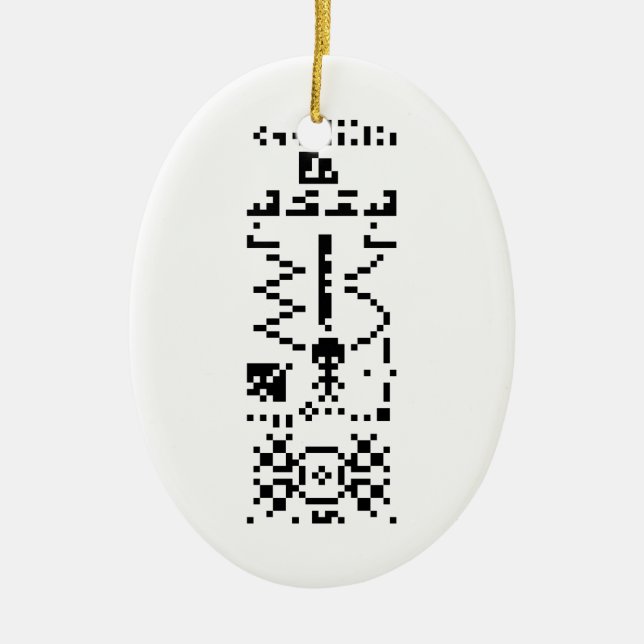 Arecibo Binary Message Reply Ceramic Ornament (Front)