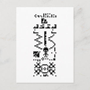 Arecibo Binary Message Reply Invitation Postcard