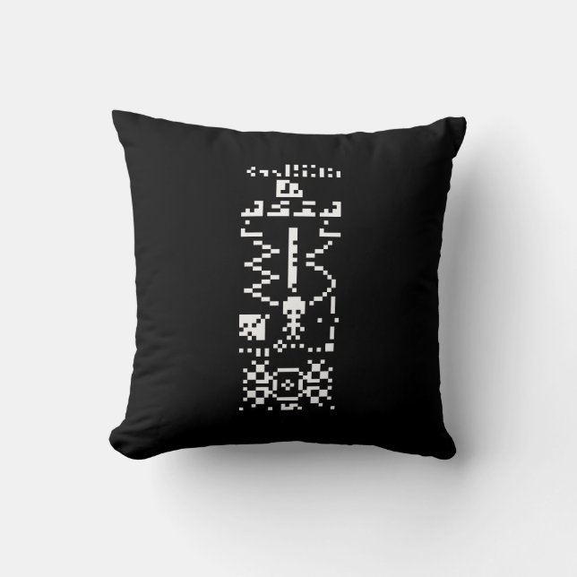 Arecibo Binary Message Reply Throw Pillow (Front)