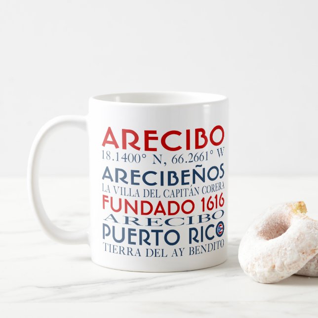 Arecibo, Puerto Rico Coffee Mug (With Donut)