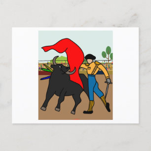 Arena Bullfight Torero Bull Postcard