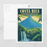 Arenal Volcano Costa Rica Vintage Travel Place