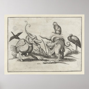 Arent van Bolten's Cat riding a Monster Poster