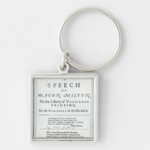 Areopagitica'  a speech of John Milton Keychain